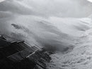 Stormy Waves, Ocean Fury, Tropical Housefront, Canvas Print, dramatic coastal decor, fall storm wall art, modern living room statement