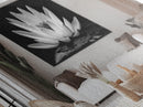 Lotus Bloom, Zen Flower, Tranquil Petals, Spiritual Nature Print, Black and White, Canvas Print, Spa Wall Decor, Meditation Room Art