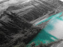 Mountain River, Turquoise Stream, Serene Nature Scene, Canvas Print, Living Room Wall Art, Minimal Landscape Decor, Cabin Vibes