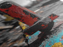 Red Peg, Graffiti Steel, Urban Rust Texture, Canvas Print, Industrial Wall Art, Modern Loft Decor, Urban Decay Photography
