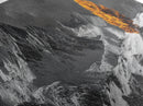 Lone Golden Tree, Snowy Mountains, Dramatic Sky, Canvas Print, Winter Wall Art, Moody Landscape, Minimalist Home Decor
