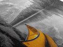 Yellow Canoe, Calm Lake, Reflection Art, Nature Landscape, Adventure Decor, Canvas Print, Rustic Wall Art, Cabin Decor, Lakehouse Art