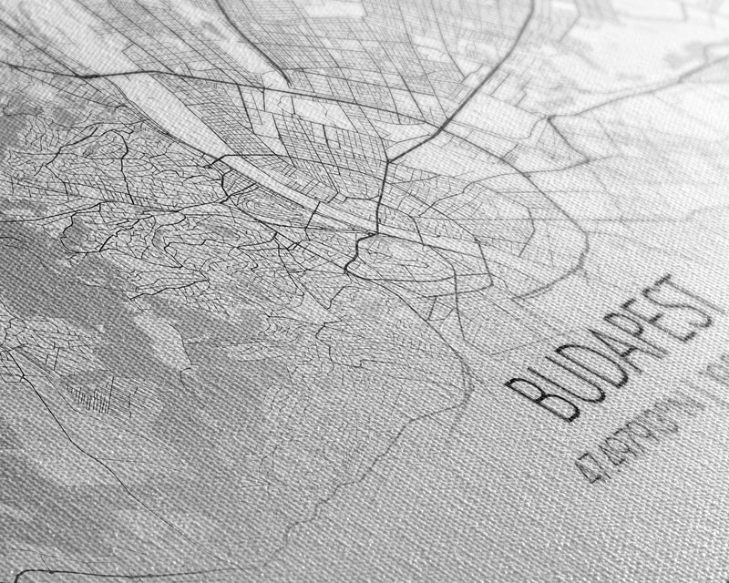 Budapest Street Map, Hungary Map, Map Print, Modern Art, Wall Art, Canvas Art, Moving Gifts, Gift For New Home, Guest Room Decor, Prints