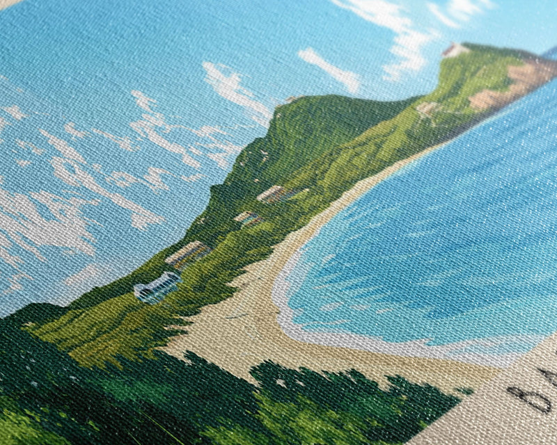 Barbuda, Antigua and Barbuda Panoramic Beach Print, Vacation Gift, Antigua and Barbuda Wall Art, Beach Painting, Beach Decor, Beach Painting