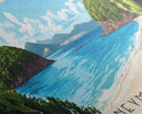 Honeymoon Beach, US Virgin islands Panoramic Print, Vacation Gift, US Virgin islands Wall Art, Beach Painting, Beach Decor, Large Wall Art, Wood Frame Art
