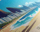 Ipanema, Brazil Panoramic Beach Print, Vacation Gift, Brazil Wall Art, Beach Painting, Beach Decor, Beach Painting