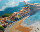 La Concha, Spain Panoramic Beach Print, Vacation Gift, Spain Wall Art, Beach Painting, Beach Decor, Beach Painting