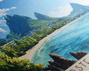 Poste Lafayette, Mauritius Panoramic Print, Vacation Gift, Mauritius Wall Art, Beach Painting, Beach Decor, Large Wall Art, Wood Frame Art