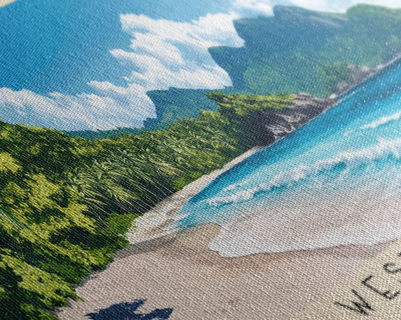 West Beach, Seychelles Panoramic Beach Print, Vacation Gift, Seychelles Wall Art, Beach Painting, Beach Decor, Beach Painting