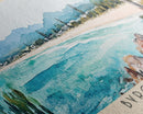 Byron Bay, Australia Watercolor Beach Print, Vacation Gift, Australia Wall Art, Beach Painting, Beach Decor, Beach Painting