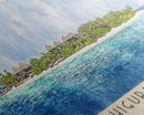 Dhigurah Island, Maldives Watercolor Print, Vacation Gift, Maldives Wall Art, Beach Painting, Beach Decor, Large Wall Art, Wood Frame Art