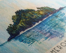 Heron Island, Australia Watercolor Beach Print, Vacation Gift, Australia Wall Art, Beach Painting, Beach Decor, Beach Painting