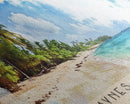Paynes Bay Beach, Barbados Watercolor Print, Vacation Gift, Barbados Wall Art, Beach Painting, Beach Decor, Large Wall Art, Wood Frame Art
