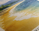 Cast Away Island Beach, Fiji Watercolor Print, Vacation Gift, Fiji Wall Art, Beach Painting, Beach Decor, Large Wall Art, Wood Frame Art