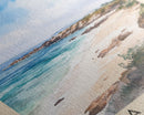 Praia do Rosa, Brazil Watercolor Print, Vacation Gift, Brazil Wall Art, Beach Painting, Beach Decor, Large Wall Art, Wood Frame Art