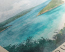 Trunk Bay, St. John Watercolor Print, Vacation Gift, St. John Wall Art, Beach Painting, Beach Decor, Large Wall Art, Wood Frame Art