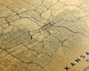 Kansas City Map Print, Kansas Gifts, Map of Kansas City, Kansas City Missouri, Map Wall Art, Cool Office Wall Art For Him