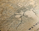 Vintage Washington map print poster or framed canvas | Washington dc city map print poster canvas | District of Columbia print poster canvas