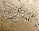 Columbus vintage map print poster or framed canvas, Ohio map print poster canvas, Columbus city map print poster canvas