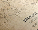 Birmingham UK map print poster or framed canvas, England map print poster canvas, UK city map print poster canvas, Vintage Travel Art