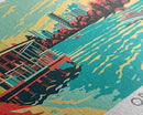 Orlando Florida Panoramic Painting Framed Canvas Print, Travel Poster, Mid Century Modern Art, Pop Art Style, Wall Decor, Office Art