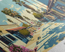 Clovis California Panoramic Wall Art, Mid Century Modern Framed Canvas Print, Retro Pop Art Travel Poster, City Office Decor, Home Art