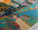 Fort Worth Texas Panoramic Painting, Mid Century Modern Framed Canvas Print, Retro Pop Art Travel Poster, Office Wall Decor