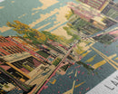 Lakewood New Jersey Panoramic Wall Art, Mid Century Modern Framed Canvas Print, Retro Pop Art Travel Poster, Living Room Art