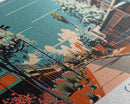 Gilbert Arizona Panoramic Painting, Framed Canvas Print, Mid Century Modern Wall Art, Retro Pop Art Travel Poster, Office Art, Cityscape Decor, Gift Idea