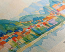 Pécs Hungary Panoramic Travel Poster, Framed Canvas Print or Metal Wall Art, Travel Art, Home Decor, Panoramic Painting, Midcentury Art