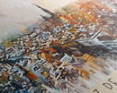 Jerez De La Frontera Spain Panoramic Travel Poster, Framed Canvas Print or Metal Wall Art, Travel Art, Home Decor, Panoramic Painting, Midcentury Art