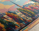 Kostroma Russia Panoramic Travel Poster, Framed Canvas Print or Metal Wall Art, Travel Art, Home Decor, Panoramic Painting, Midcentury Art