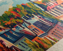 Sosnowiec Poland Panoramic Travel Poster, Framed Canvas Print or Metal Wall Art, Travel Art, Home Decor, Panoramic Painting, Midcentury Art