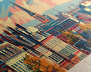Tilburg Netherlands Wall Art, Panoramic Travel Poster, Panoramic Framed Canvas Print, City Wall Art, Wall Hanging Home Decor, Travel Art