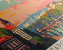 Zaporizhzhia Ukraine Panoramic Travel Poster, Framed Canvas Print or Metal Wall Art, Travel Art, Home Decor, Panoramic Painting, Midcentury Art
