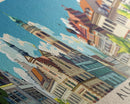 Augsburg Germany Panoramic Travel Poster, Framed Canvas Print or Metal Wall Art, Travel Art, Home Decor, Panoramic Painting, Midcentury Art