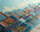 Belfast United Kingdom Travel Print Wall Art, Panoramic City Art, Travel Art, Wall Decor, Vacation Gift, Framed Canvas Print Or Metal Art