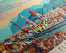 Florence Italy Panoramic Travel Poster, Framed Canvas Print or Metal Wall Art, Travel Art, Home Decor, Panoramic Painting, Midcentury Art