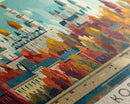 Kostroma Russia Panoramic Travel Poster, Framed Canvas Print or Metal Wall Art, Travel Art, Home Decor, Panoramic Painting, Midcentury Art