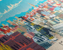 Madrid Spain Panoramic Travel Poster, Framed Canvas Print or Metal Wall Art, Travel Art, Home Decor, Panoramic Painting, Midcentury Art