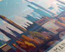 Manchester United Kingdom Panoramic Travel Poster, Framed Canvas Print or Metal Wall Art, Travel Art, Home Decor, Panoramic Painting, Midcentury Art