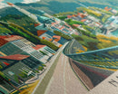 Nalchik Russia Panoramic Travel Poster, Framed Canvas Print or Metal Wall Art, Travel Art, Home Decor, Panoramic Painting, Midcentury Art