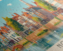Norwich United Kingdom Panoramic Travel Poster, Framed Canvas Print or Metal Wall Art, Travel Art, Home Decor, Panoramic Painting, Midcentury Art