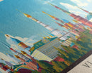 Vladikavkaz Russia Panoramic Travel Poster, Framed Canvas Print or Metal Wall Art, Travel Art, Home Decor, Panoramic Painting, Midcentury Art