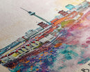 Berlin Germany Travel Poster Framed Canvas Print, Modern Art, Home Decor, Wall Art, Minimalist Travel Print, Cityscape Art