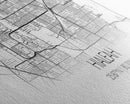 Panoramic Hialeah City Map, Florida Art, Map Print, Minimalist Wall Art, Canvas Art, Housewarming Gift, Street Map Art, Closing Gift