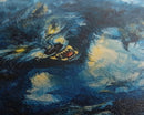 Ferocious Werewolf Growling in Forest | Halloween Wall Art | Spooky Home Decor | Creepy Werewolf Howling Painting | Framed Canvas Print