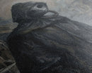 Plague Doctor in Abandoned Town | Halloween Wall Art | Spooky Home Decor | Creepy Plague Doctor Painting | Framed Canvas Print