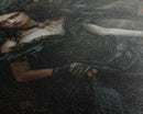 Dark Angel with Glowing Eyes in Haunted Forest - Mysterious Gothic Framed Canvas Print, Halloween Wall Art Decor