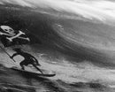 Pirate Surf - Framed Canvas Print - Black & White Photography Style Wall Art - Skull and Cross Bones Wall Art - Manly Decor - Mancave